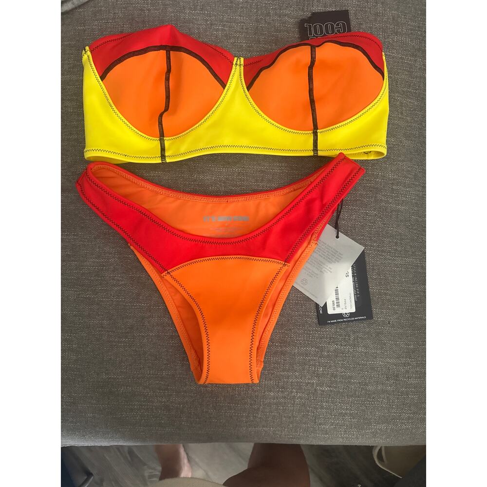 NWT It’s Now Cool The Neo Bandeau Bikini Top Set size S/M Anthropologie